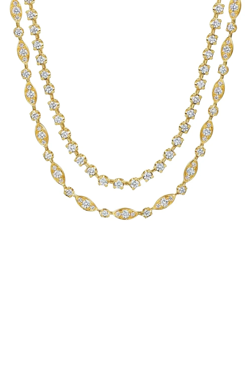 Diamond Starry Night Double Line Necklace Diamond Starry Night Double Line Necklace