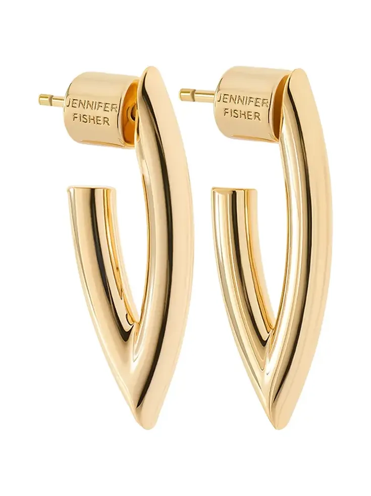 Feather Huggie Earrings - Yellow