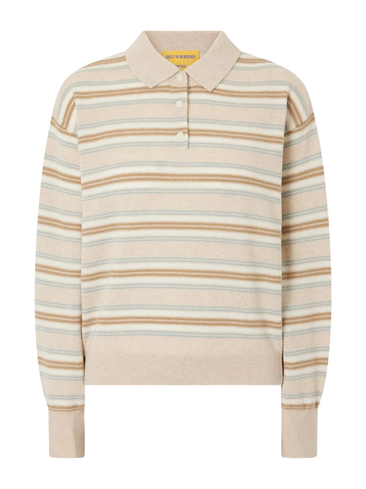 Collegiate Striped Cashmere Polo Sweater Collegiate Striped Cashmere Polo Sweater