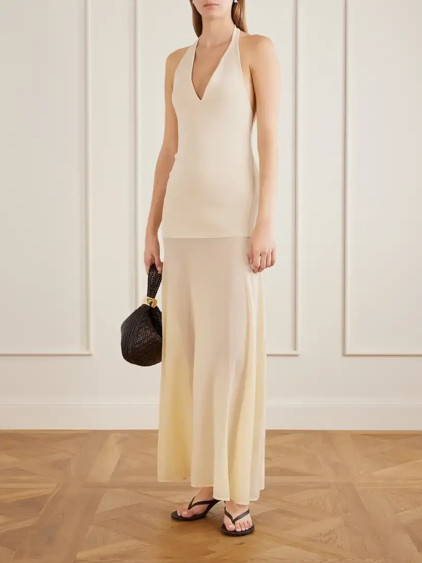 St. Agni Circle Mesh And Crepe Halterneck Maxi Dress | Thumbnail 2 St. Agni Circle Mesh And Crepe Halterneck Maxi Dress | Thumbnail 2