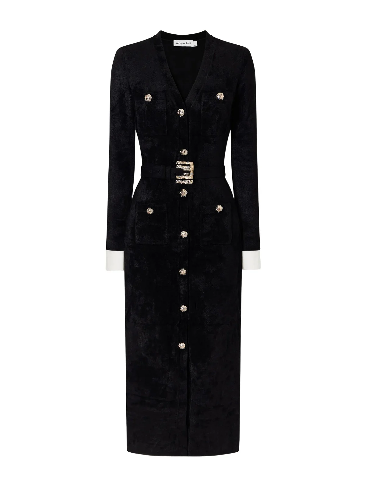 Belted Chenille Midi Dress