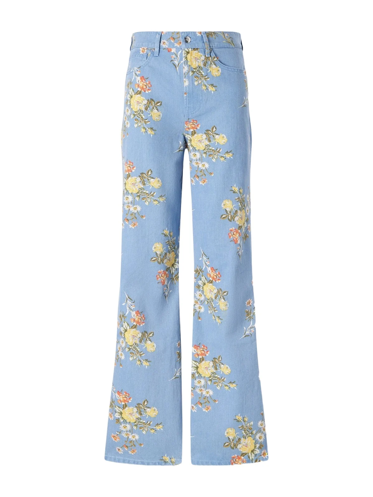 Taylor Floral-print High-rise Wide-leg Jeans