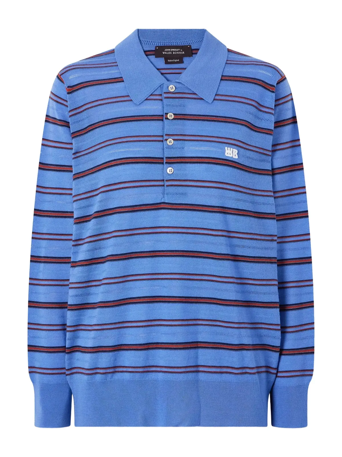 Striped Wool And Cotton Polo Shirt Striped Wool And Cotton Polo Shirt