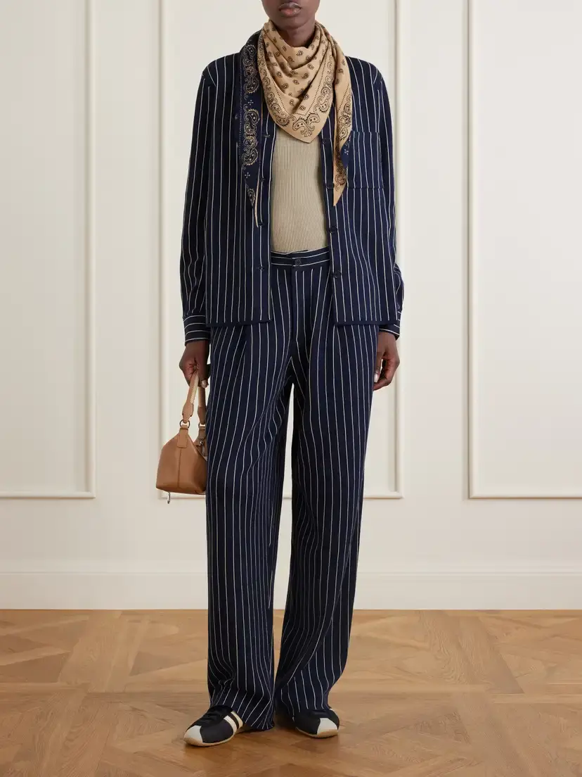 Guest In Residence Pinstriped Cotton And Silk-blend Shirt Cardigan | Thumbnail 2 Guest In Residence Pinstriped Cotton And Silk-blend Shirt Cardigan | Thumbnail 2