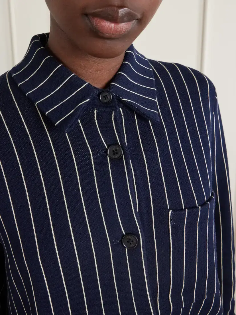 Guest In Residence Pinstriped Cotton And Silk-blend Shirt Cardigan | Thumbnail 5 Guest In Residence Pinstriped Cotton And Silk-blend Shirt Cardigan | Thumbnail 5
