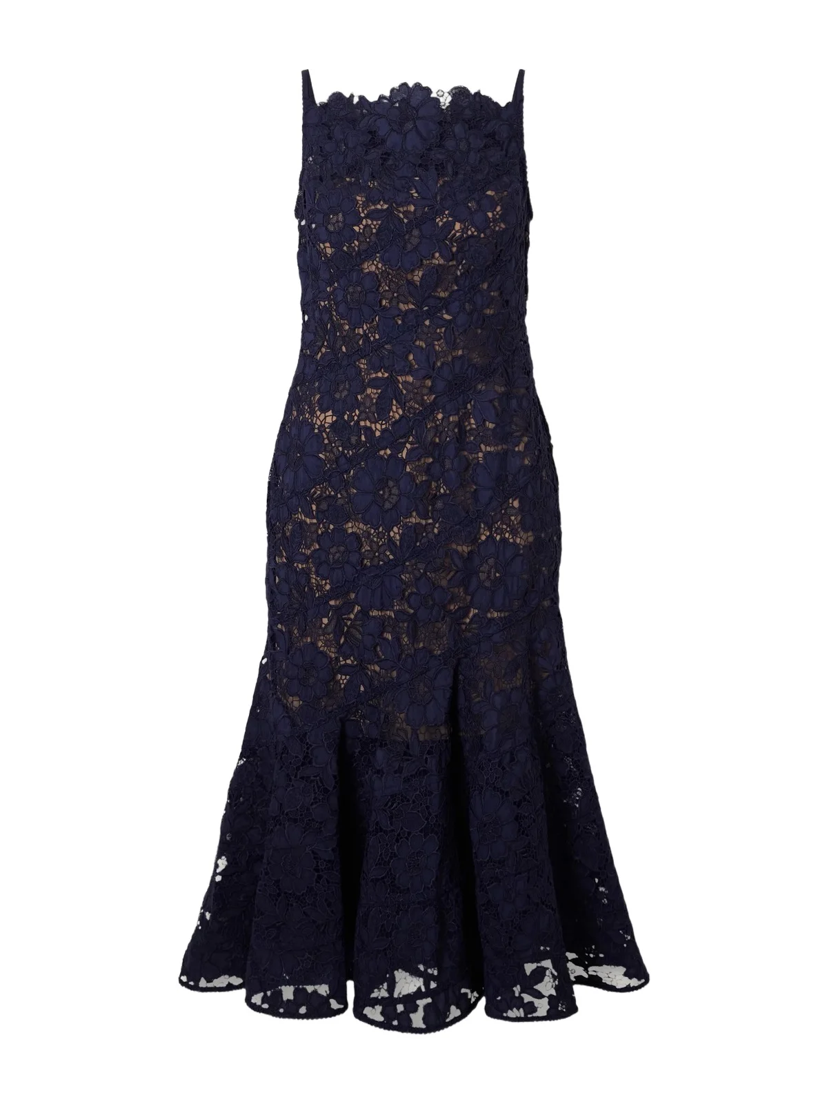 Scalloped Lace Midi Dress