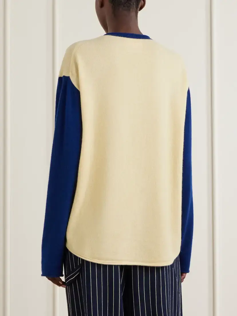 Guest In Residence Baseball Two-tone Cashmere Sweater | Thumbnail 4 Guest In Residence Baseball Two-tone Cashmere Sweater | Thumbnail 4