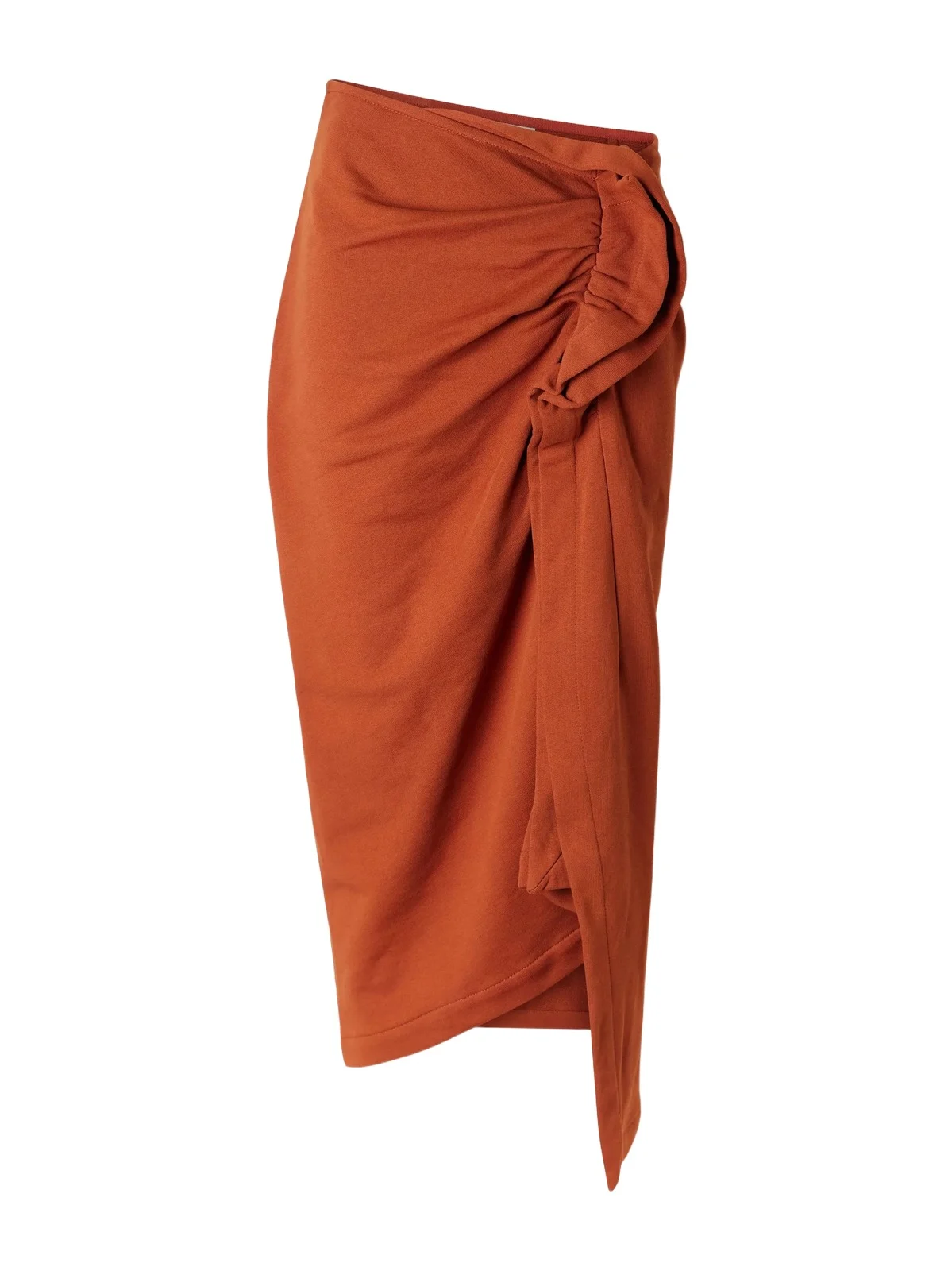 Draped Cotton-jersey Midi Skirt