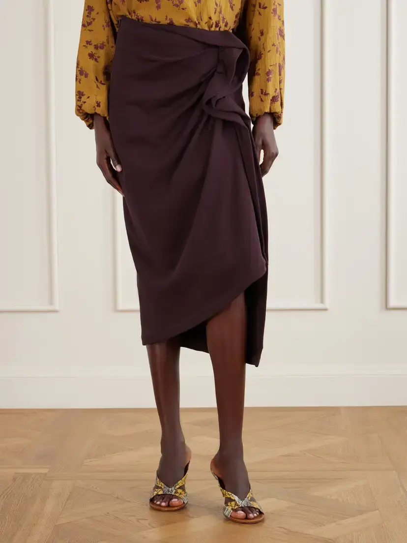 Dries Van Noten Draped Cotton-jersey Midi Skirt | Thumbnail 3 Dries Van Noten Draped Cotton-jersey Midi Skirt | Thumbnail 3