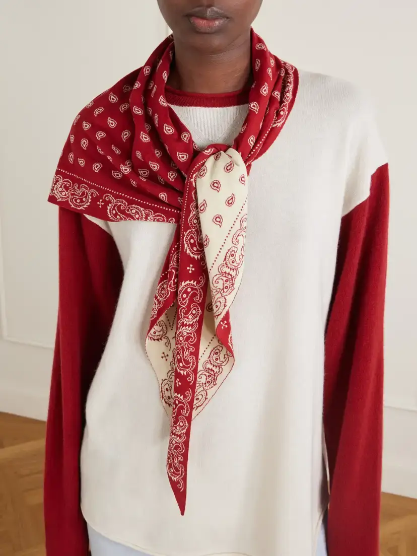 Guest In Residence The Wild Rag Cotton And Silk-blend Jacquard Scarf | Thumbnail 2 Guest In Residence The Wild Rag Cotton And Silk-blend Jacquard Scarf | Thumbnail 2