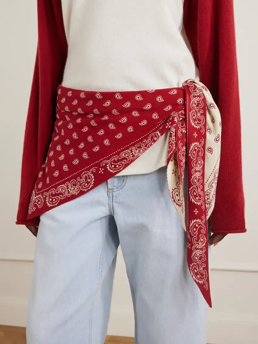 Guest In Residence The Wild Rag Cotton And Silk-blend Jacquard Scarf | Thumbnail 4 Guest In Residence The Wild Rag Cotton And Silk-blend Jacquard Scarf | Thumbnail 4