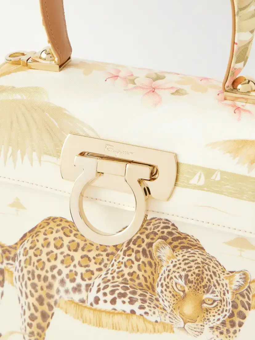Ferragamo Leather-trimmed Printed Canvas Shoulder Bag | Thumbnail 5 Ferragamo Leather-trimmed Printed Canvas Shoulder Bag | Thumbnail 5