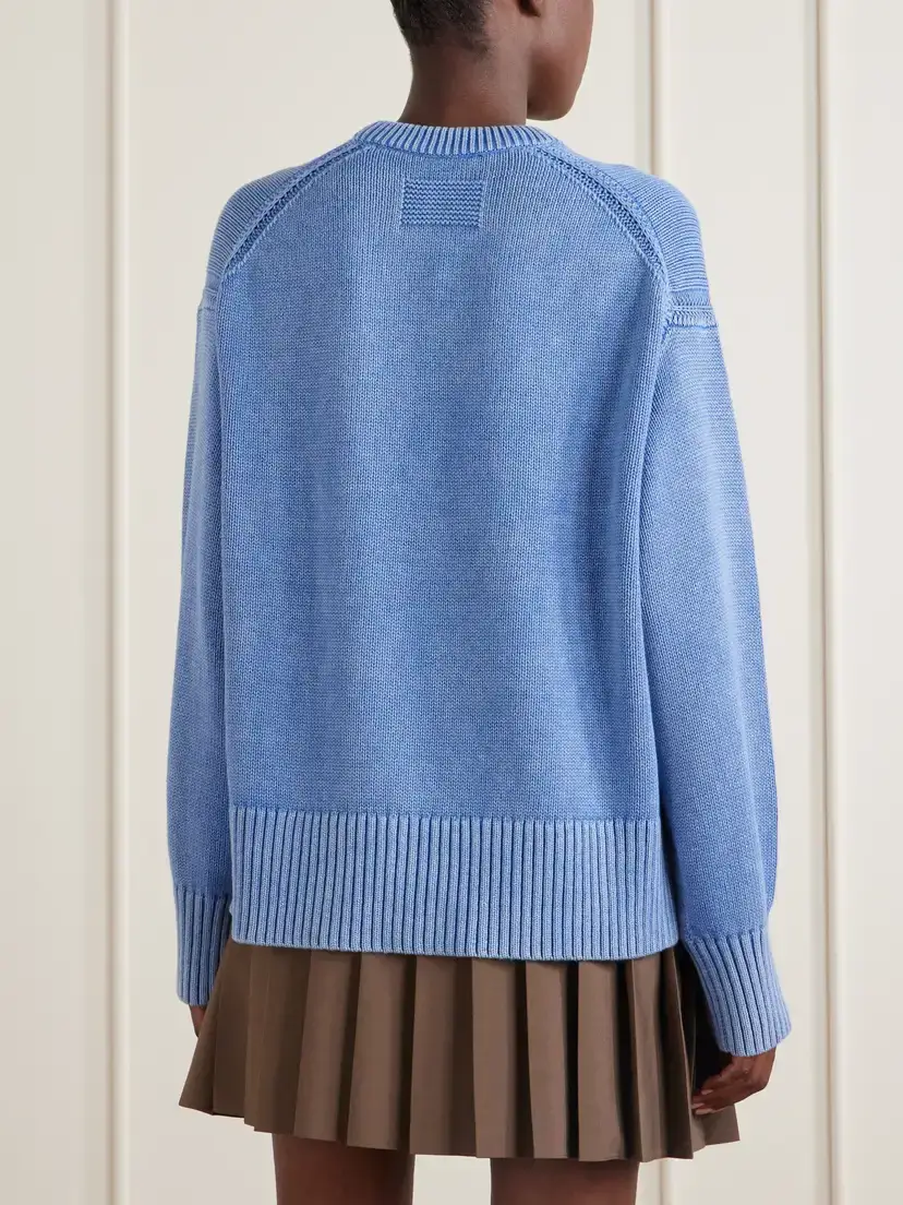 Guest In Residence Sunwash Cozy Cotton And Cashmere-blend Sweater - Blue | Thumbnail 4 Guest In Residence Sunwash Cozy Cotton And Cashmere-blend Sweater - Blue | Thumbnail 4