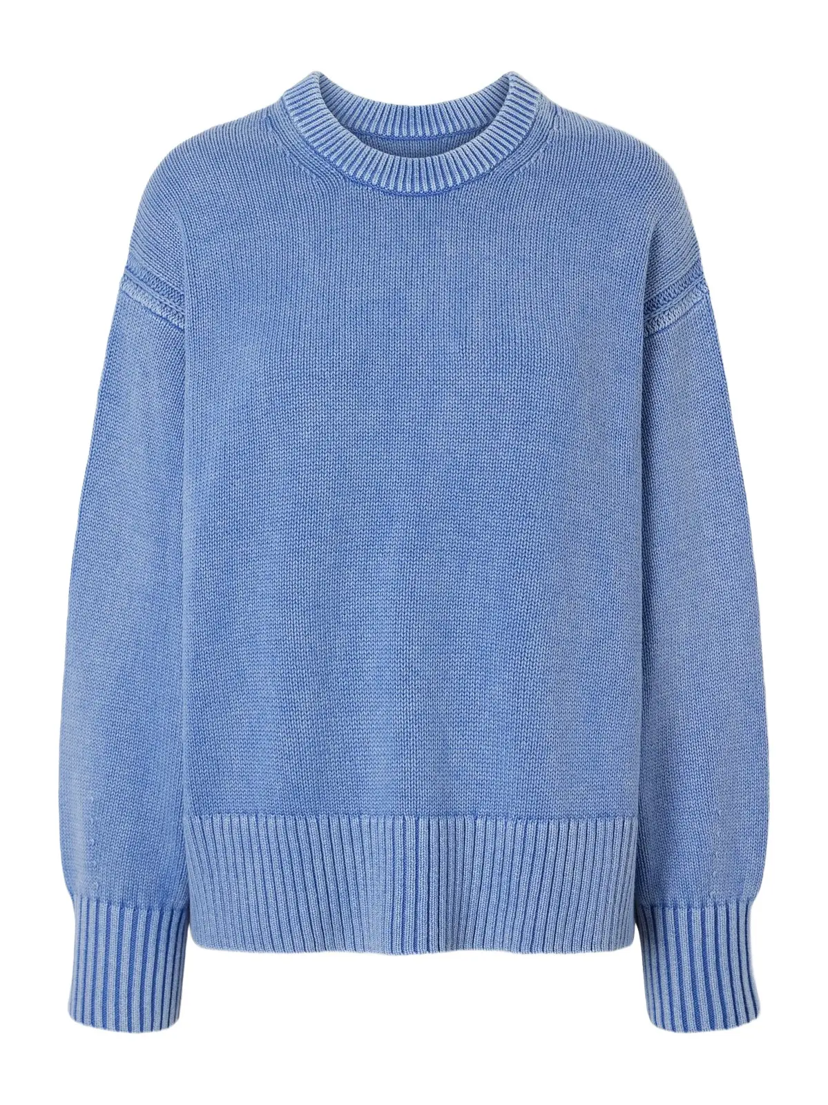Sunwash Cozy Cotton And Cashmere-blend Sweater - Blue Sunwash Cozy Cotton And Cashmere-blend Sweater - Blue