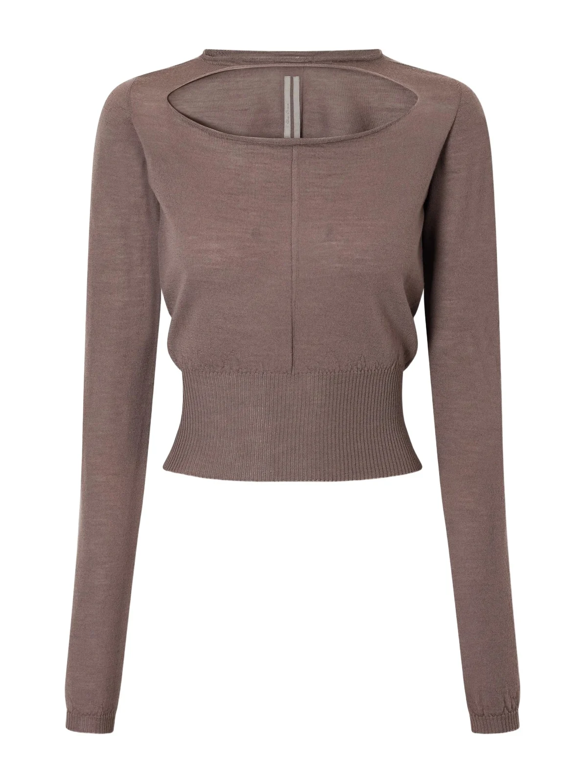 Rick Owens Cropped Cut-out Virgin Wool Sweater