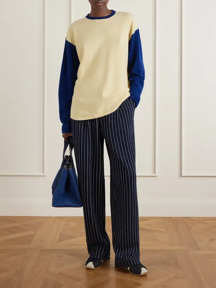 Guest In Residence Carpenter Pinstriped Cotton And Silk-blend Knit Straight-leg Pants | Thumbnail 2 Guest In Residence Carpenter Pinstriped Cotton And Silk-blend Knit Straight-leg Pants | Thumbnail 2
