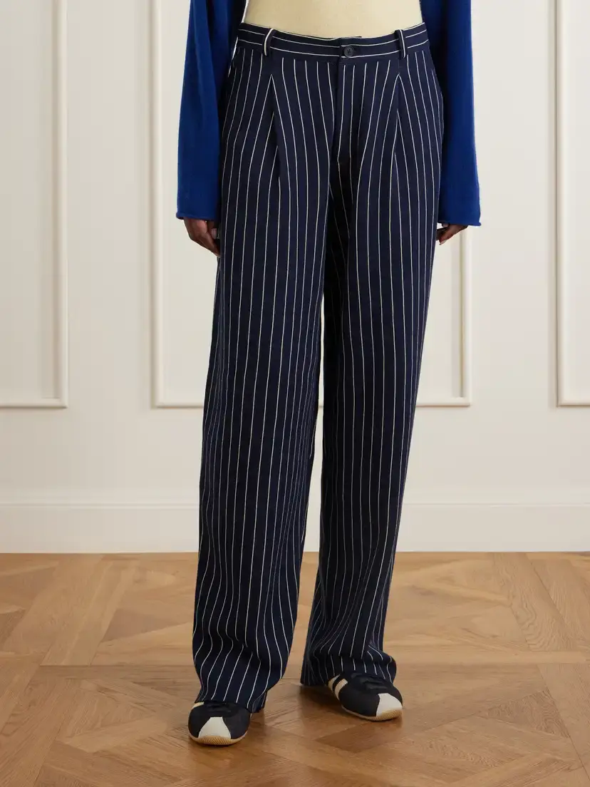 Guest In Residence Carpenter Pinstriped Cotton And Silk-blend Knit Straight-leg Pants | Thumbnail 3 Guest In Residence Carpenter Pinstriped Cotton And Silk-blend Knit Straight-leg Pants | Thumbnail 3