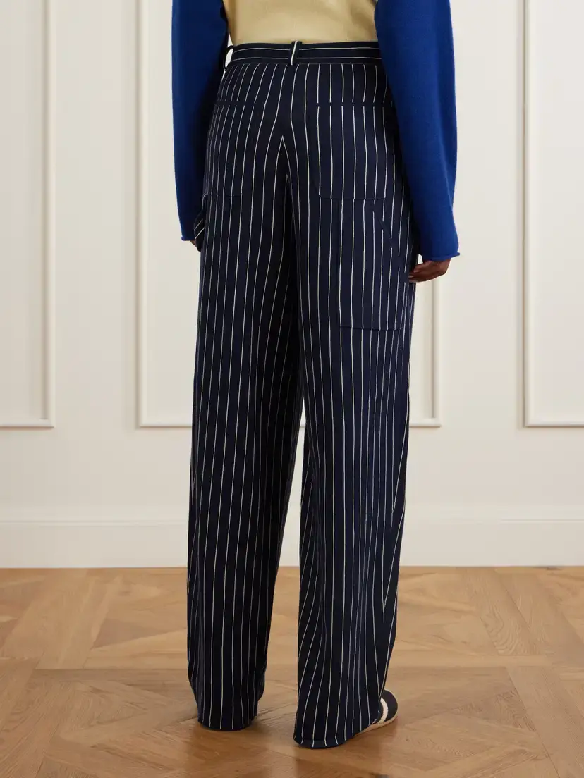 Guest In Residence Carpenter Pinstriped Cotton And Silk-blend Knit Straight-leg Pants | Thumbnail 4 Guest In Residence Carpenter Pinstriped Cotton And Silk-blend Knit Straight-leg Pants | Thumbnail 4