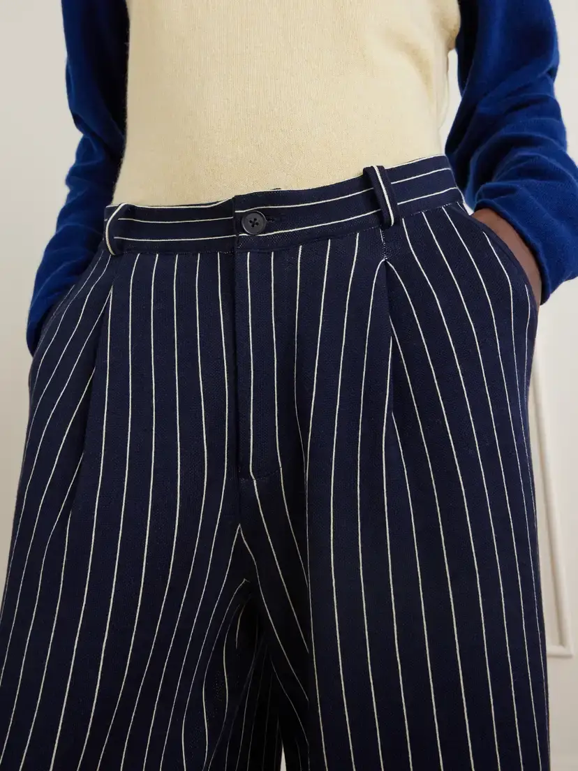 Guest In Residence Carpenter Pinstriped Cotton And Silk-blend Knit Straight-leg Pants | Thumbnail 5 Guest In Residence Carpenter Pinstriped Cotton And Silk-blend Knit Straight-leg Pants | Thumbnail 5