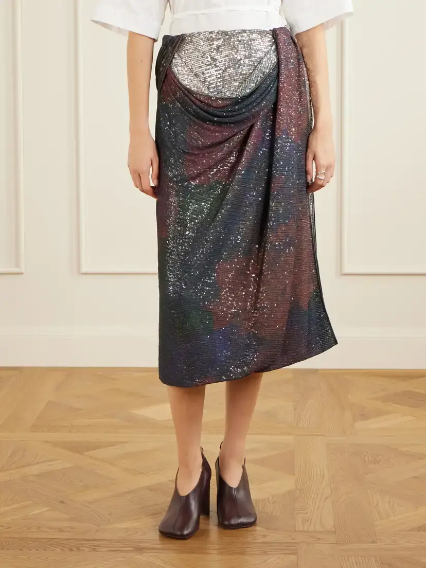 Maison Margiela Sequined Satin Midi Skirt | Thumbnail 3 Maison Margiela Sequined Satin Midi Skirt | Thumbnail 3