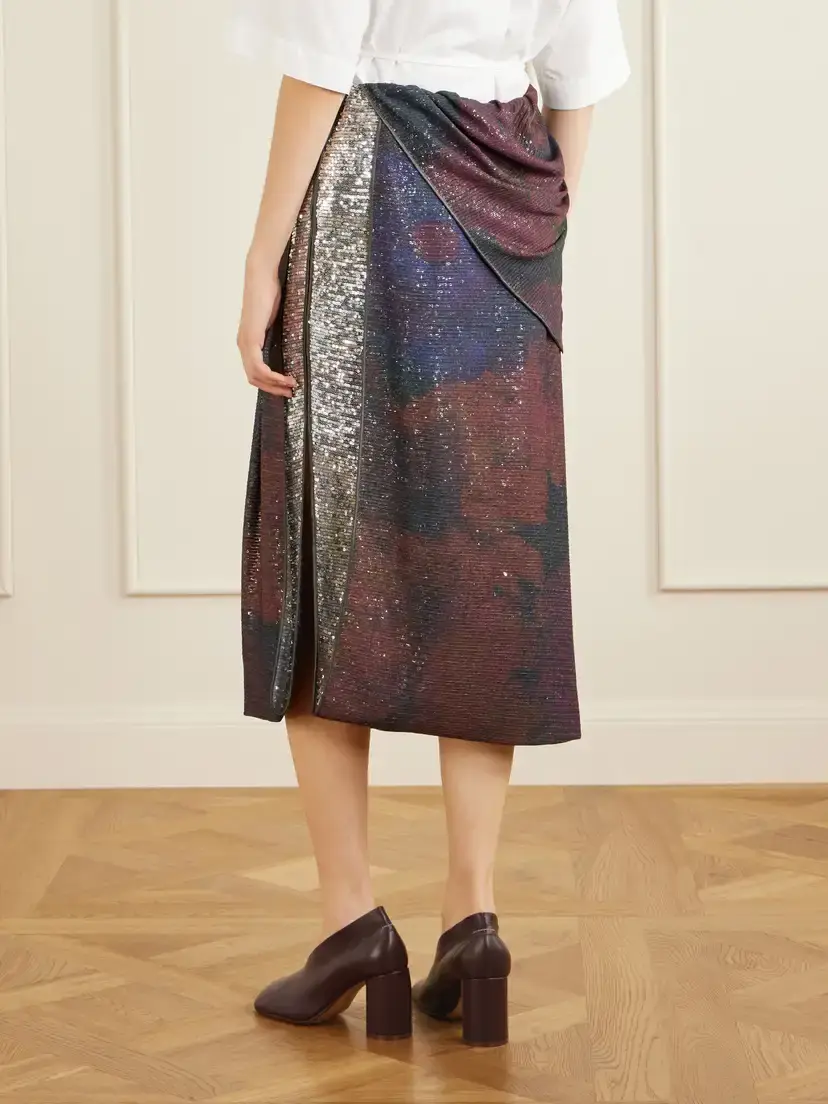 Maison Margiela Sequined Satin Midi Skirt | Thumbnail 4 Maison Margiela Sequined Satin Midi Skirt | Thumbnail 4