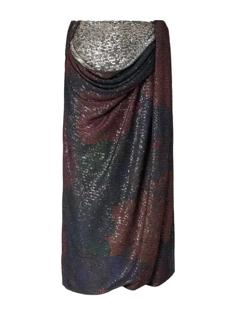 Maison Margiela Sequined Satin Midi Skirt | Image 1 Maison Margiela Sequined Satin Midi Skirt | Image 1