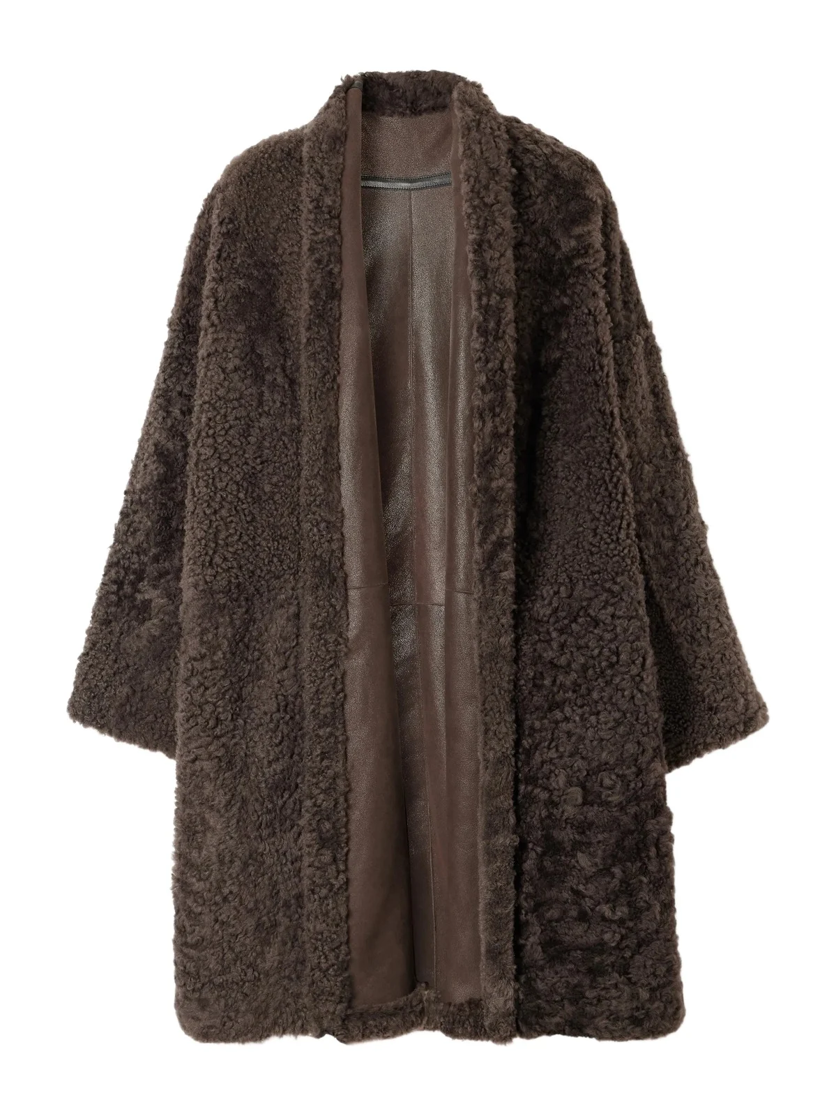 Reversible Full-grain Leather-trimmed Shearling Coat