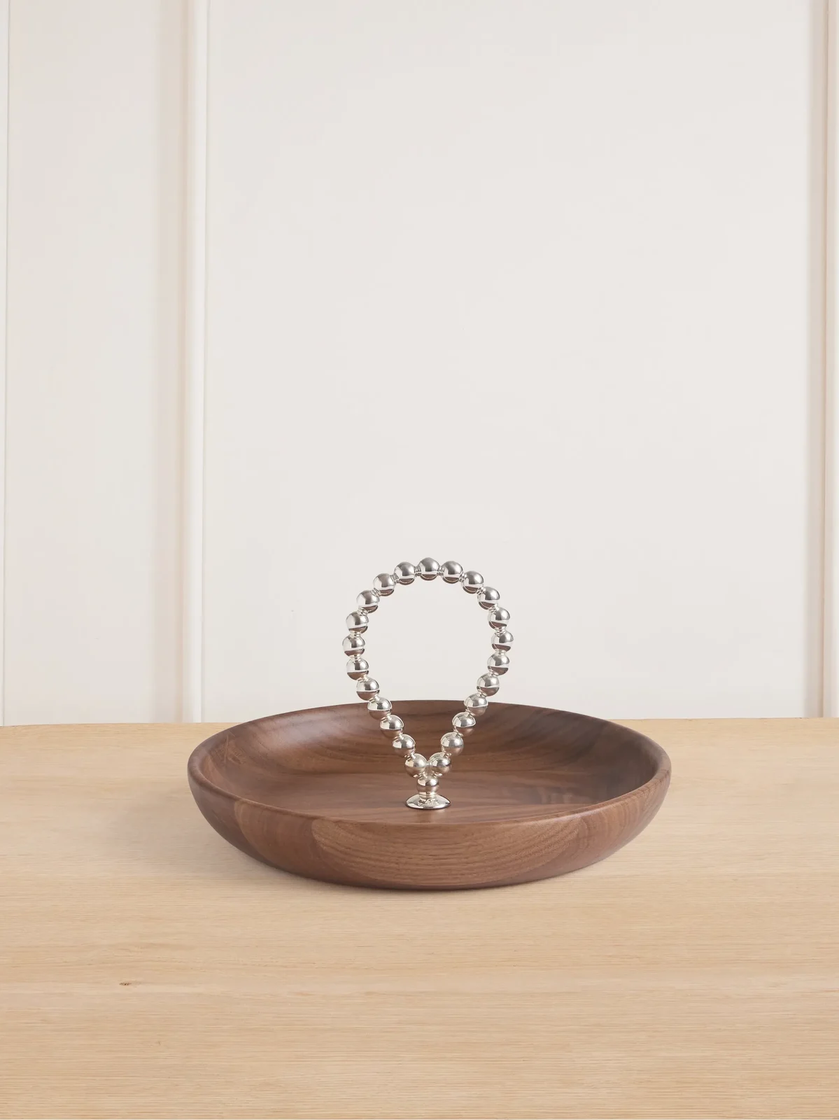 Christofle Perles Silver-plated And Wood Bowl - Brown