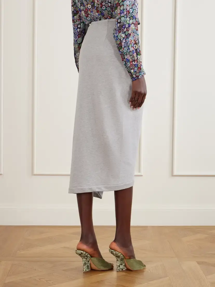 Dries Van Noten Draped Cotton-jersey Midi Skirt | Thumbnail 4 Dries Van Noten Draped Cotton-jersey Midi Skirt | Thumbnail 4