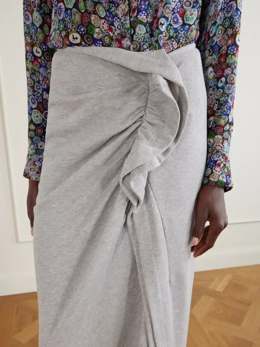 Dries Van Noten Draped Cotton-jersey Midi Skirt | Thumbnail 5 Dries Van Noten Draped Cotton-jersey Midi Skirt | Thumbnail 5