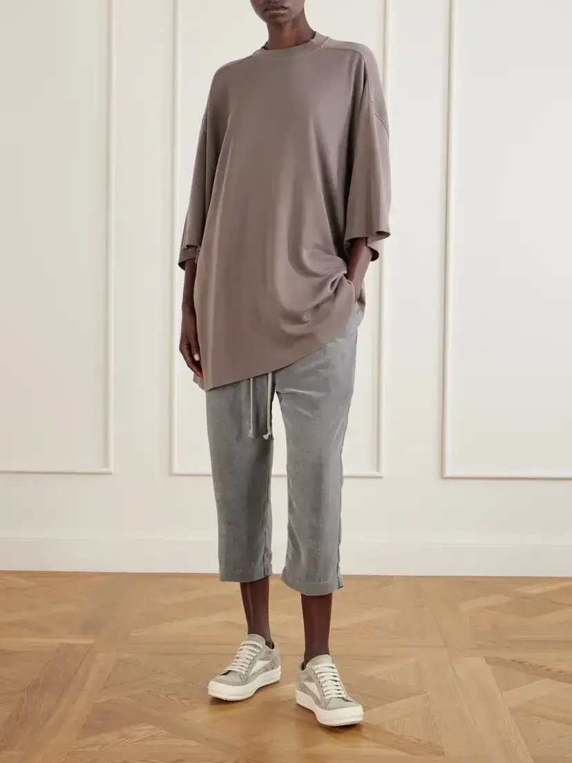 Rick Owens Astaires Cropped Velvet Mid-rise Tapered Pants | Thumbnail 2 Rick Owens Astaires Cropped Velvet Mid-rise Tapered Pants | Thumbnail 2