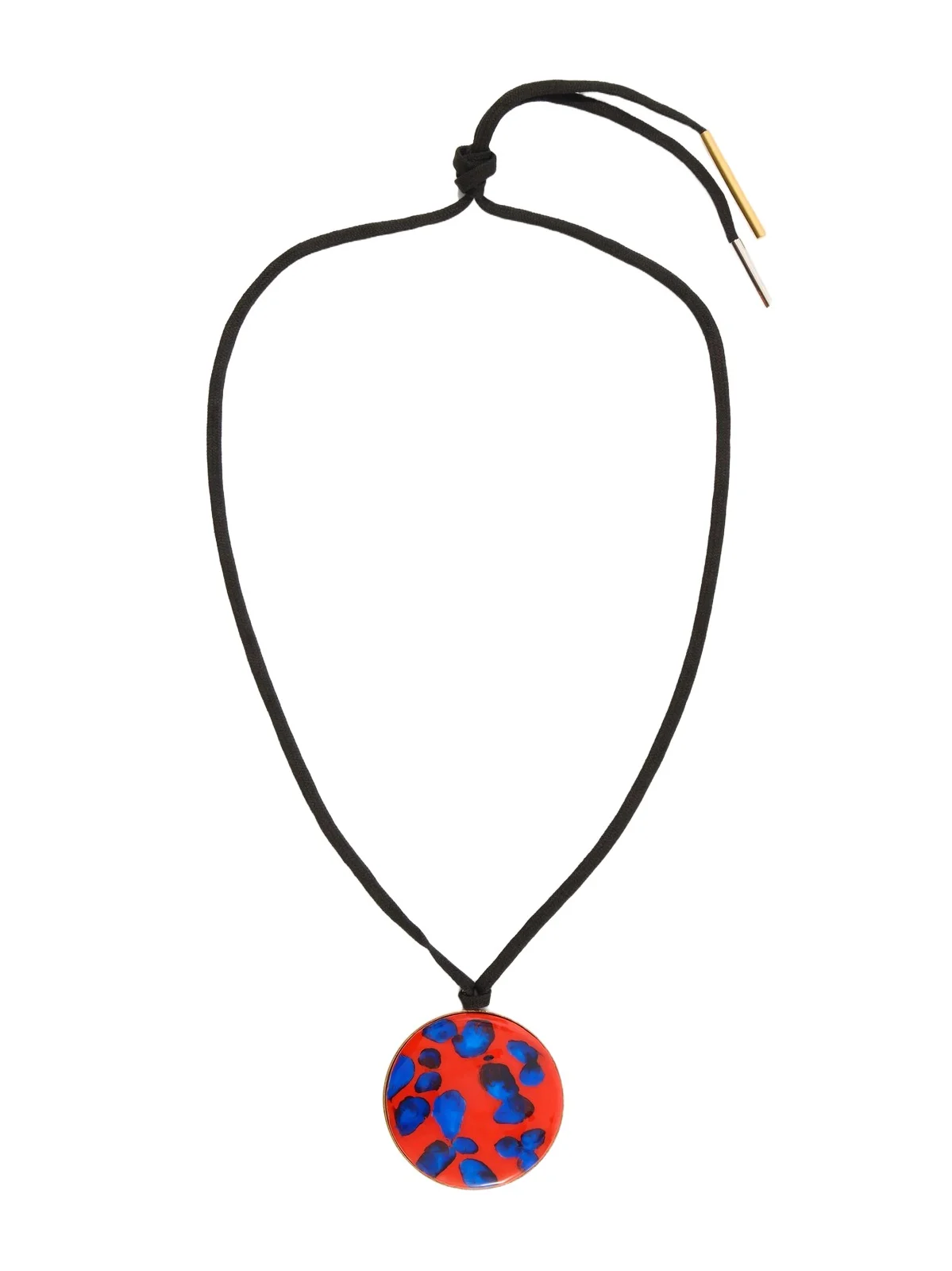 Gold-tone, Enamel And Cord Necklace - Red Gold-tone, Enamel And Cord Necklace - Red