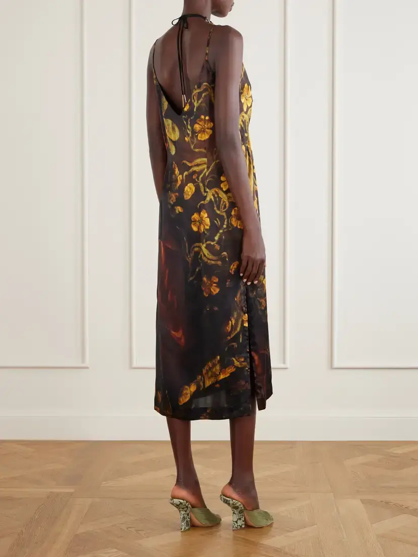 Dries Van Noten Floral-print Silk-satin Midi Dress | Thumbnail 3 Dries Van Noten Floral-print Silk-satin Midi Dress | Thumbnail 3