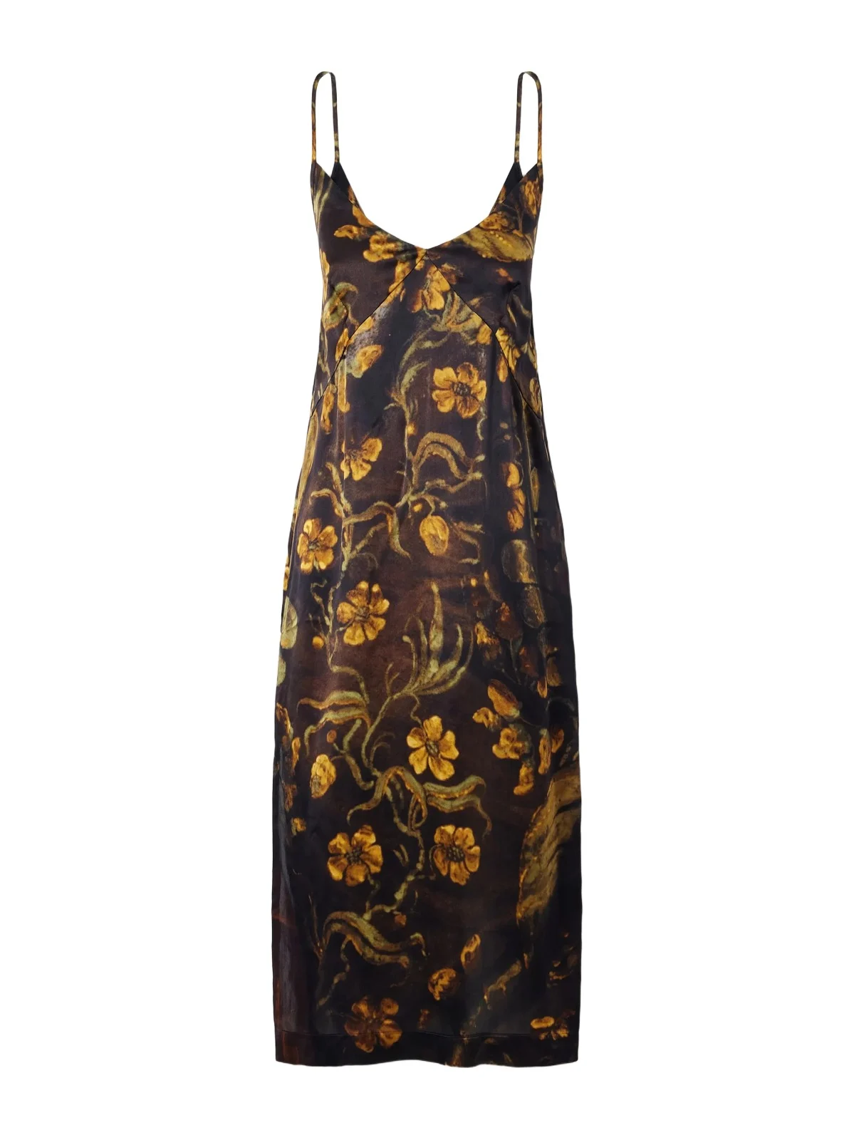 Floral-print Silk-satin Midi Dress