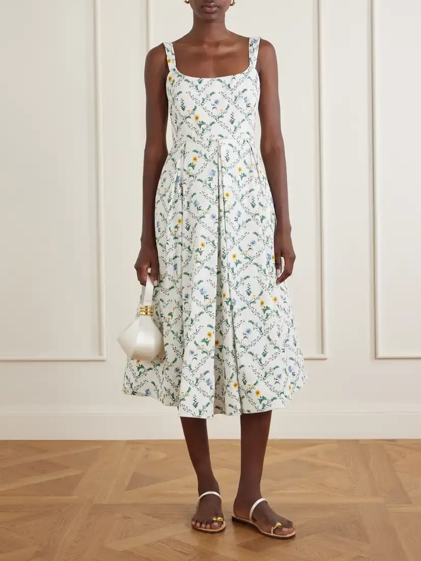 Agua by Agua Bendita Alcaparra Brisa Floral-print Embelished Cotton Midi Dress | Thumbnail 2 Agua by Agua Bendita Alcaparra Brisa Floral-print Embelished Cotton Midi Dress | Thumbnail 2