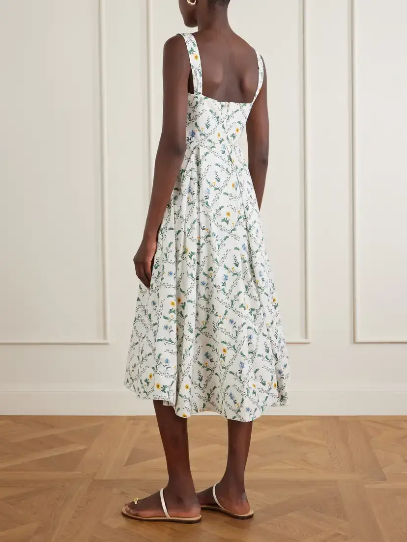 Agua by Agua Bendita Alcaparra Brisa Floral-print Embelished Cotton Midi Dress | Thumbnail 3 Agua by Agua Bendita Alcaparra Brisa Floral-print Embelished Cotton Midi Dress | Thumbnail 3