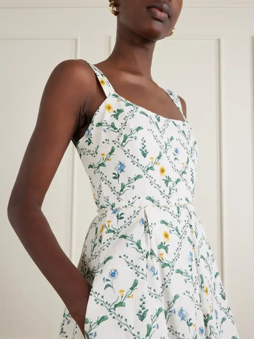 Agua by Agua Bendita Alcaparra Brisa Floral-print Embelished Cotton Midi Dress | Thumbnail 4 Agua by Agua Bendita Alcaparra Brisa Floral-print Embelished Cotton Midi Dress | Thumbnail 4