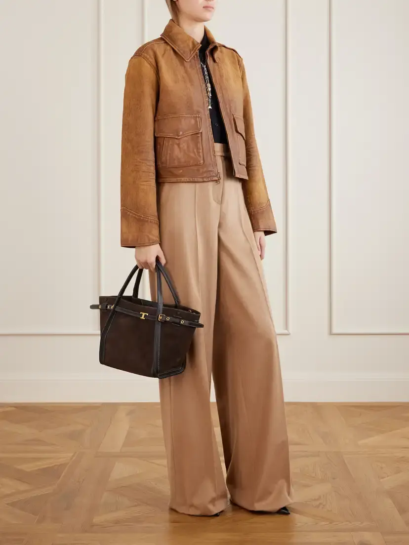 Tod's Tim Small Leather-trimmed Suede Clutch | Thumbnail 3 Tod's Tim Small Leather-trimmed Suede Clutch | Thumbnail 3