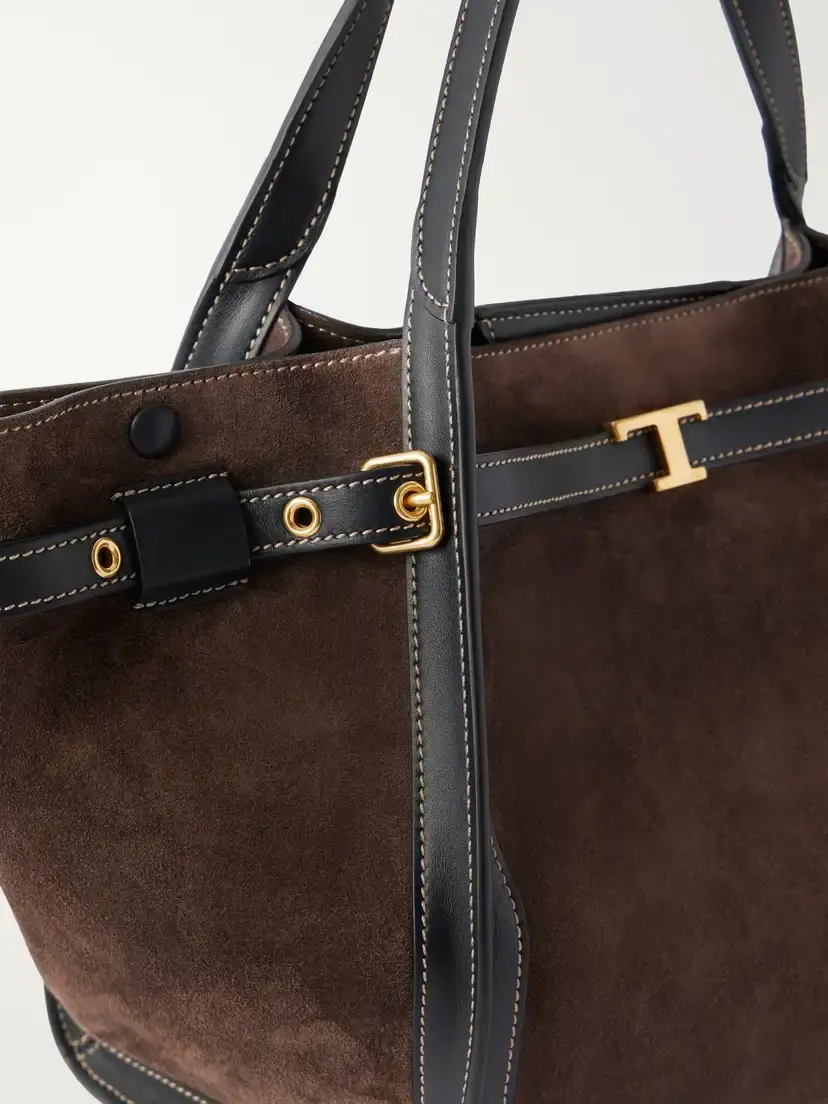 Tod's Tim Small Leather-trimmed Suede Clutch | Thumbnail 6 Tod's Tim Small Leather-trimmed Suede Clutch | Thumbnail 6