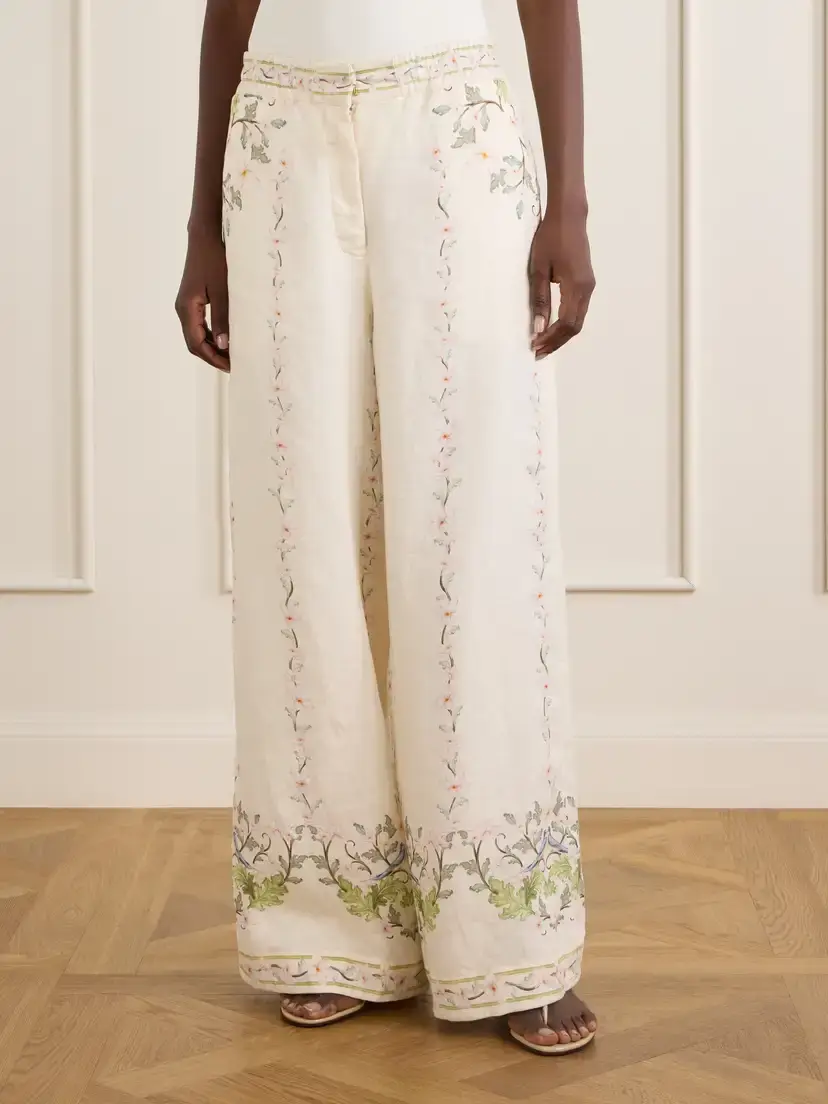 Agua by Agua Bendita Tota Anhelo Floral-printed Linen Straight-leg Pants | Thumbnail 3