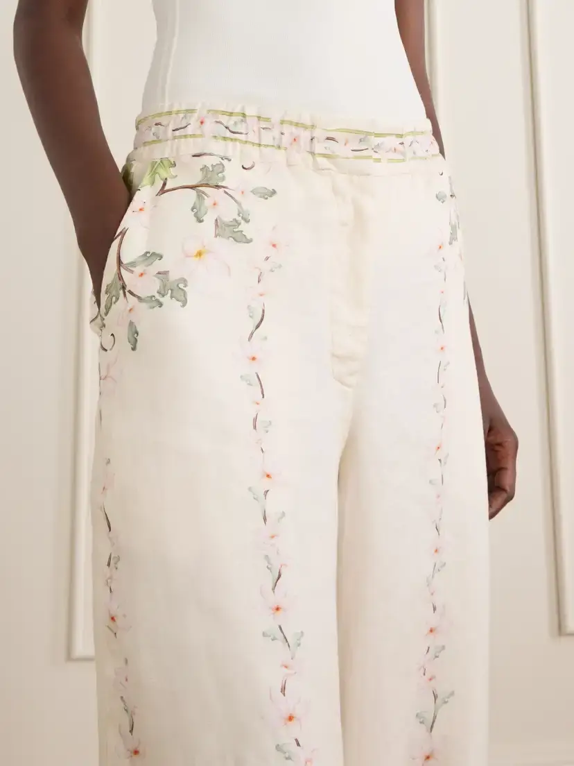 Agua by Agua Bendita Tota Anhelo Floral-printed Linen Straight-leg Pants | Thumbnail 5