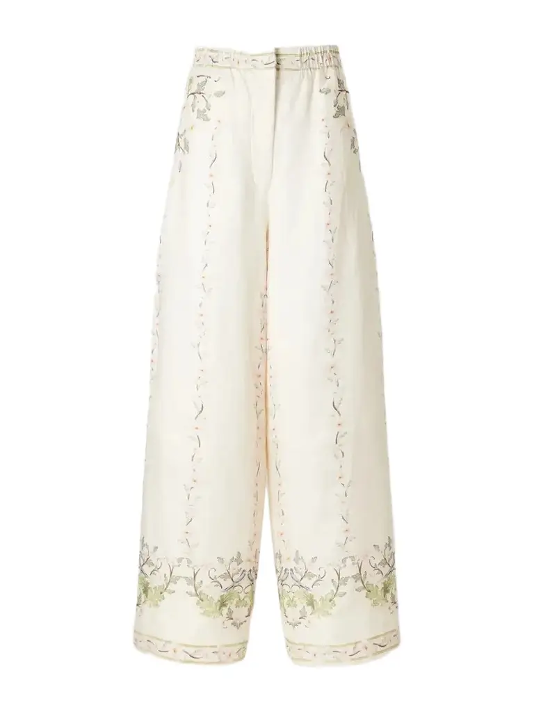 Agua by Agua Bendita Tota Anhelo Floral-printed Linen Straight-leg Pants | Image 1 Agua by Agua Bendita Tota Anhelo Floral-printed Linen Straight-leg Pants | Image 1