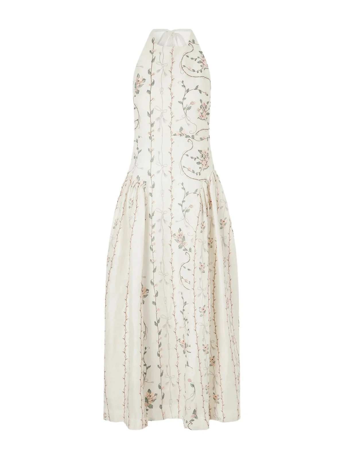 Balsa Navegante Embroidered Linen Maxi Dress Balsa Navegante Embroidered Linen Maxi Dress