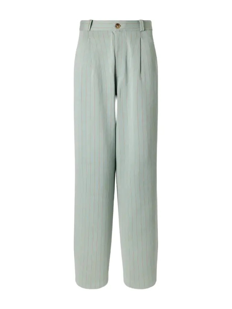 Guest In Residence Carpenter Pinstriped Cotton And Silk-blend Knit Straight-leg Pants | Image 1 Guest In Residence Carpenter Pinstriped Cotton And Silk-blend Knit Straight-leg Pants | Image 1