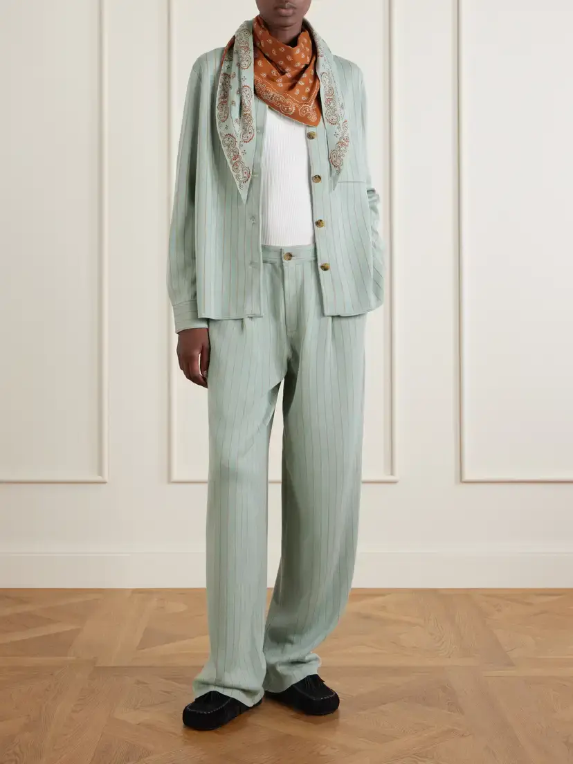 Guest In Residence Pinstriped Cotton And Silk-blend Shirt Cardigan | Thumbnail 2 Guest In Residence Pinstriped Cotton And Silk-blend Shirt Cardigan | Thumbnail 2
