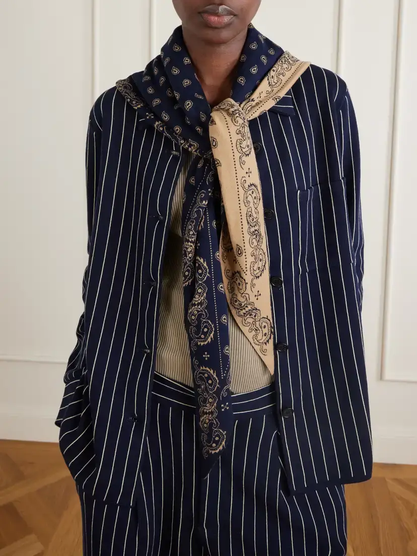 Guest In Residence The Wild Rag Cotton And Silk-blend Jacquard Scarf | Thumbnail 2 Guest In Residence The Wild Rag Cotton And Silk-blend Jacquard Scarf | Thumbnail 2