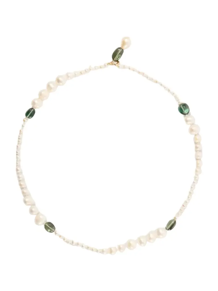 Loren Stewart Poet Lariat 14-karat Gold, Pearl And Tourmaline Beads Necklace | Image 1 Loren Stewart Poet Lariat 14-karat Gold, Pearl And Tourmaline Beads Necklace | Image 1