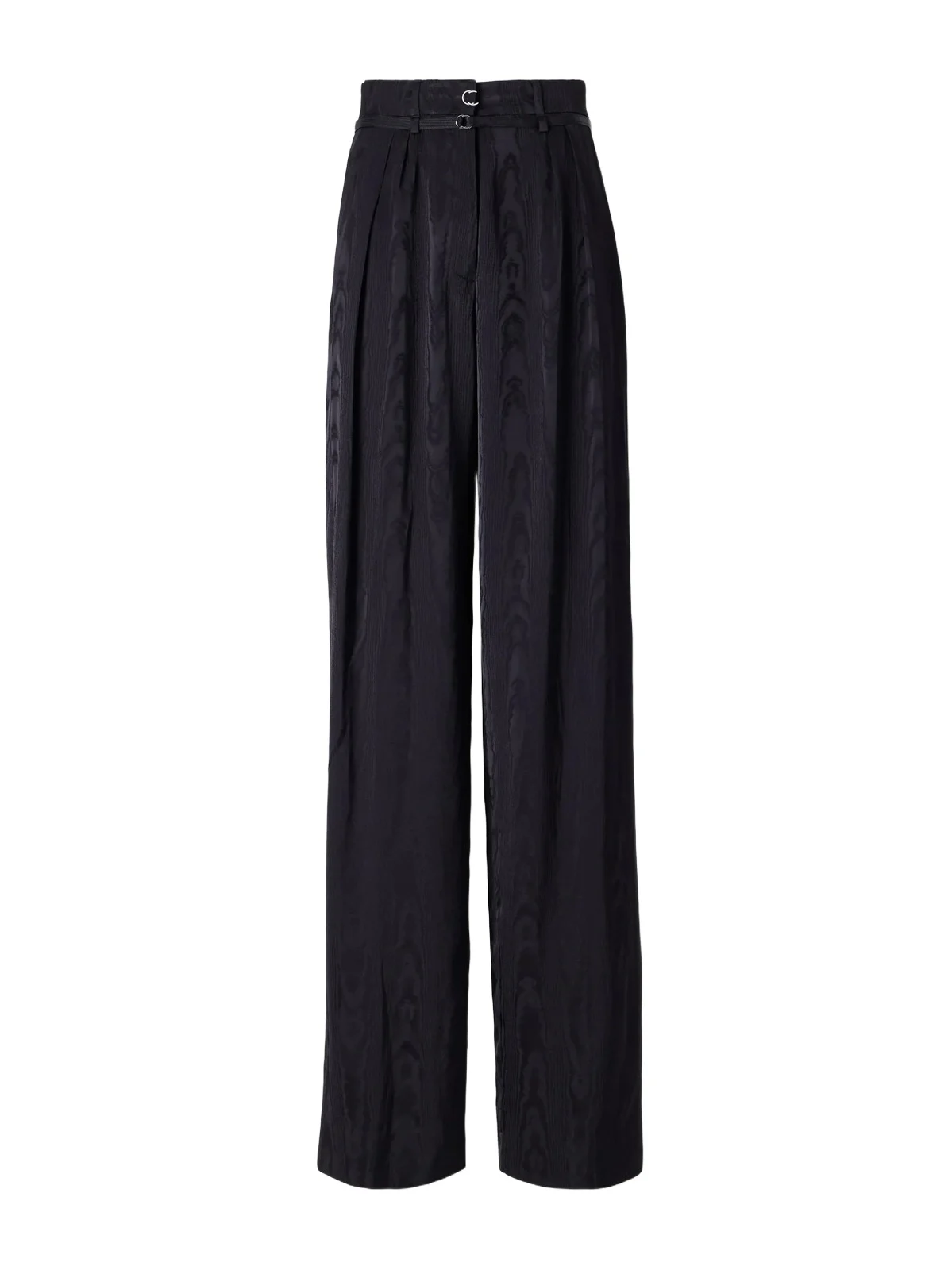 Belted Moiré High-waist Wide-leg Pants Belted Moiré High-waist Wide-leg Pants