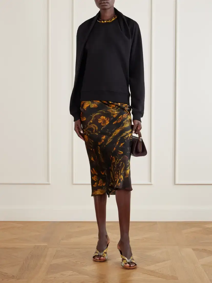 Dries Van Noten Draped Cotton-jersey Sweatshirt | Thumbnail 2