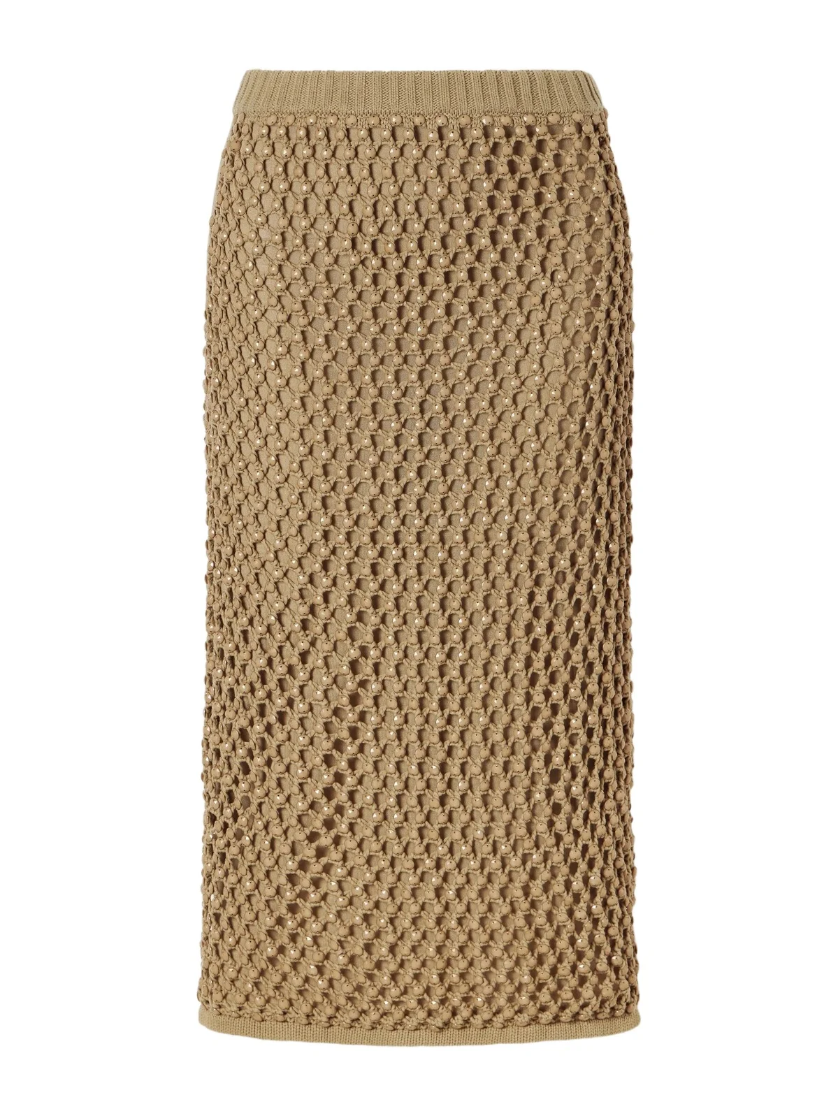 Spice Bead-embellished Crochet-knit Cotton-blend Midi Skirt Spice Bead-embellished Crochet-knit Cotton-blend Midi Skirt
